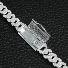 Load image into Gallery viewer, 925 silver Moissanite 8mm Prong Cuban chain and Bracelet
