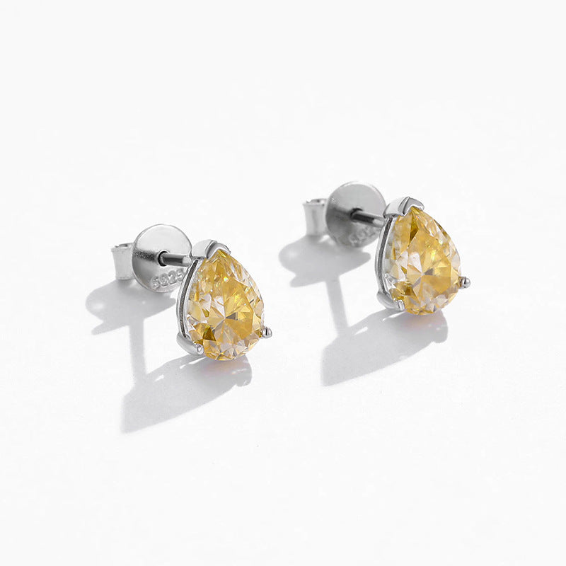 925 Silver Moissanite Pear Shape Stud earrings