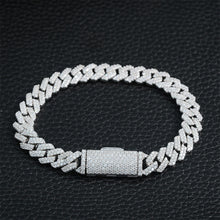 Load image into Gallery viewer, 925 silver Moissanite 8mm Prong Cuban chain and Bracelet
