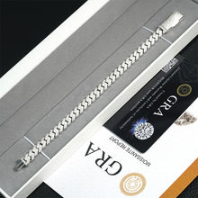 Load image into Gallery viewer, 925 silver Moissanite 8mm Prong Cuban chain and Bracelet
