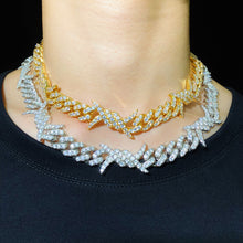 Load image into Gallery viewer, 12MM Iced Out Barb Wire Cuban Link Chain
