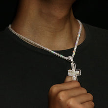 Load image into Gallery viewer, 2 Side Diamond Cross Pendant
