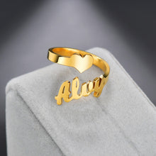 Load image into Gallery viewer, Custom fashion stainless steel name personalized letter ring
