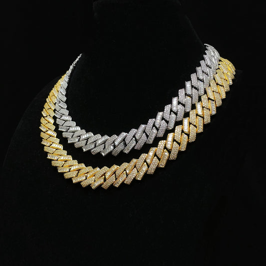 16mm Regular & Baguette Prong Cuban Chain