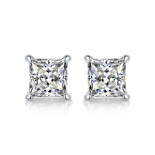 Load image into Gallery viewer, 925 Silver Moissanite Square Cut Diamond Earrings
