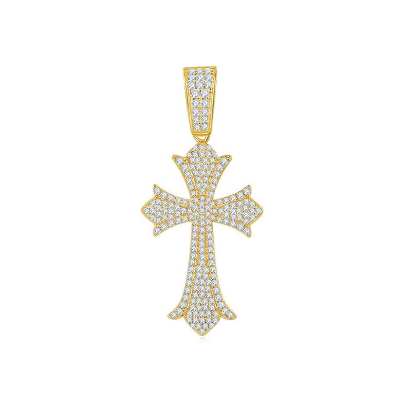 925 Silver Diamond Moissanite VVS Cross Pendant