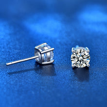 Load image into Gallery viewer, 925 Silver Diamond Moissanite 5mm Sterling Silver Stud Earrings
