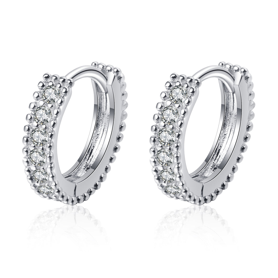 925 Silver Moissanite Circle Earrings