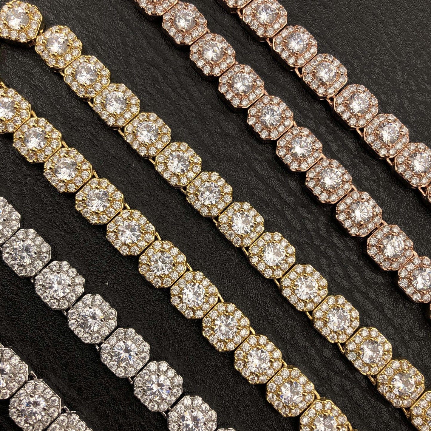 Clustered Mens Tennis Chain