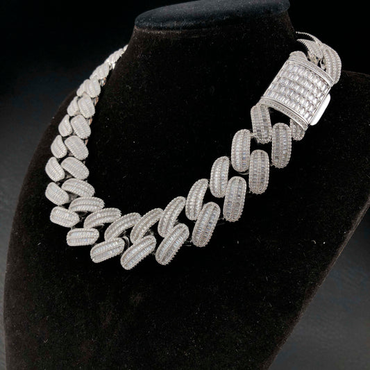 26mm Diamond Baguette Cuban Chain