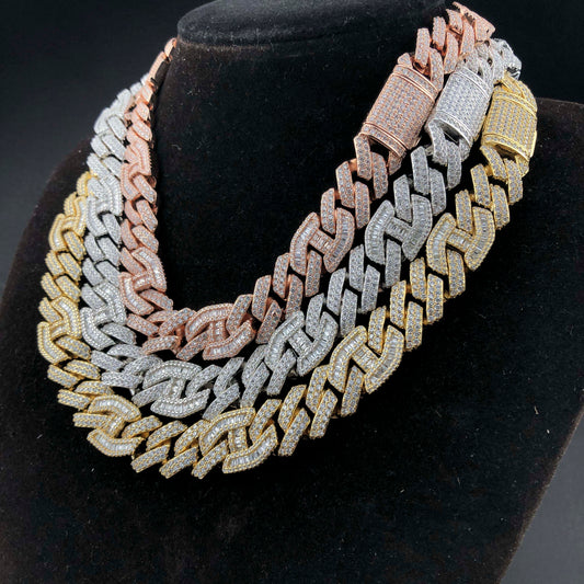 15mm Prong Baguette Curb Chain