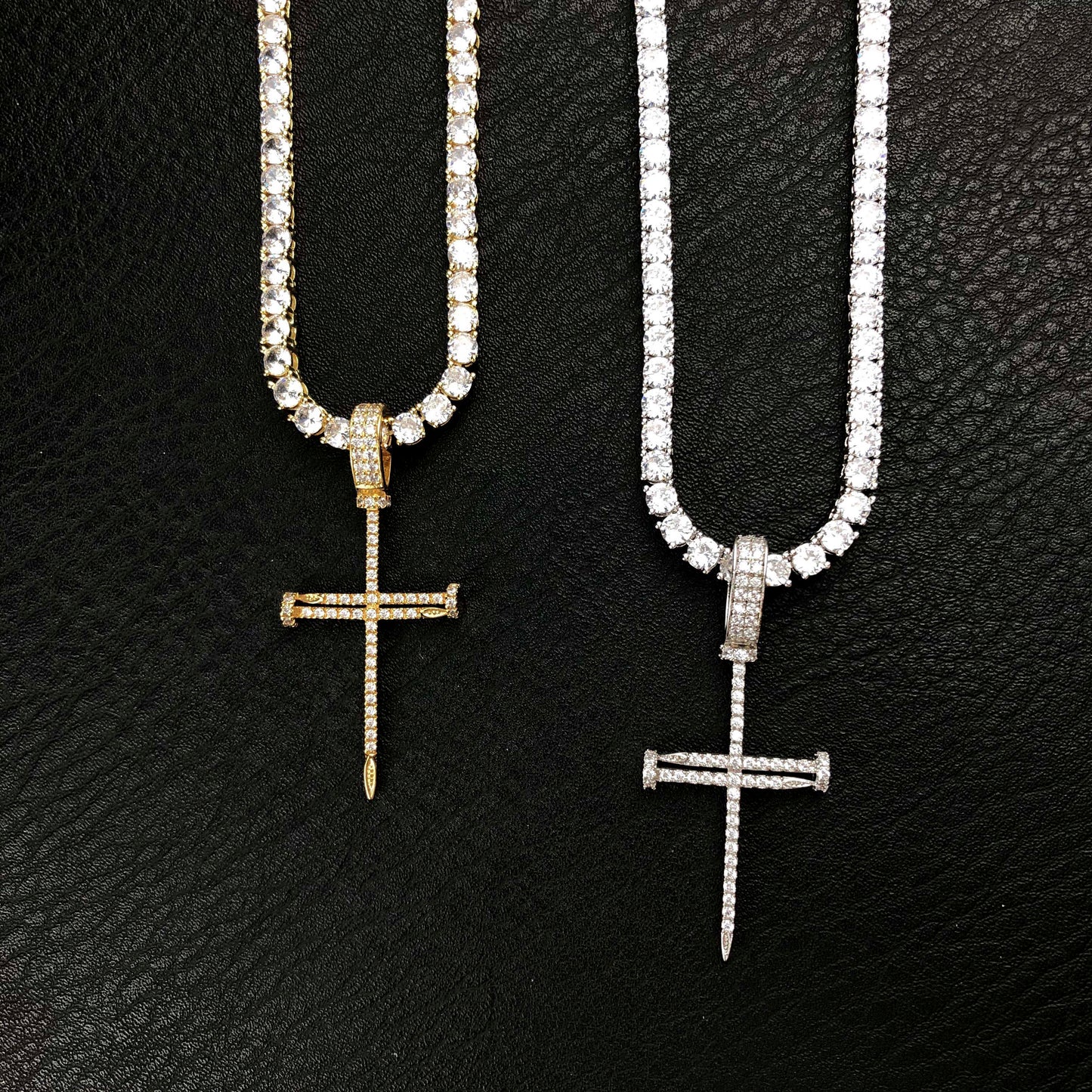 Diamond Nail Cross Pendant