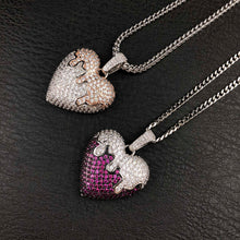 Load image into Gallery viewer, Dripping Heart Pendant w/ Purple Stones
