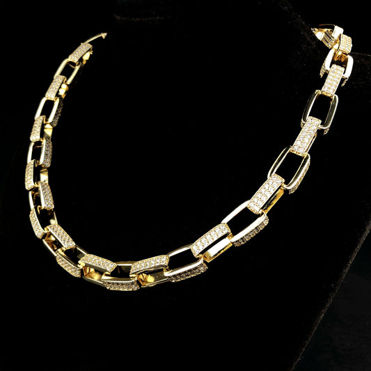10mm iced hermes link chain