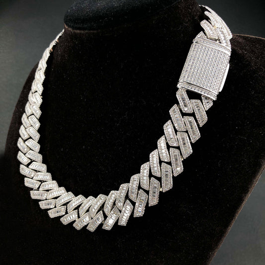19mm Prong Baguette Cuban Chain