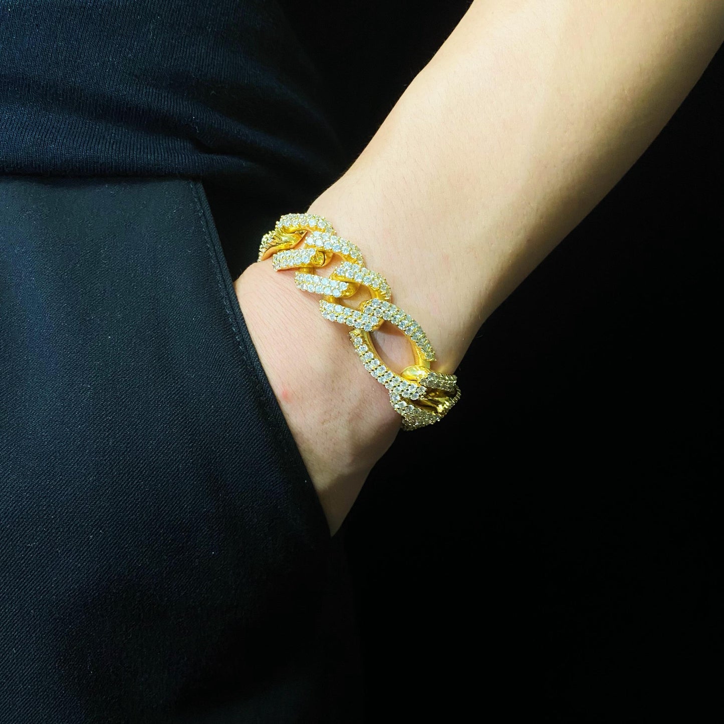19mm Diamond Figaro Bracelet