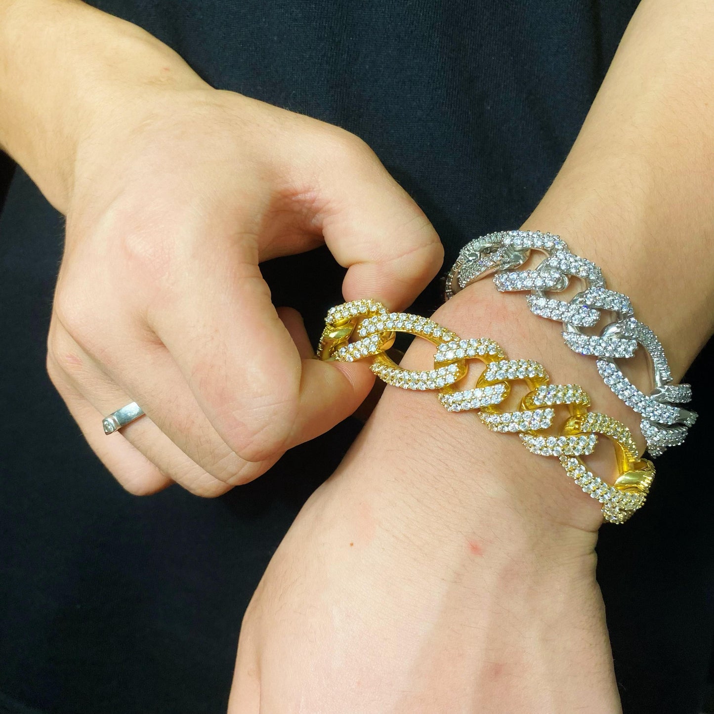19mm Diamond Figaro Bracelet