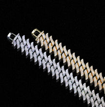 Load image into Gallery viewer, 15mm Spiked Diamond Cuban Bracelet Chain
