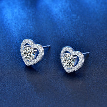 Load image into Gallery viewer, 925 Silver Diamond Moissanite Heart Earrings
