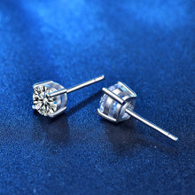 Load image into Gallery viewer, 925 Silver Diamond Moissanite 5mm Sterling Silver Stud Earrings
