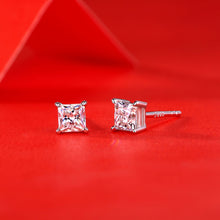 Load image into Gallery viewer, 925 Silver Moissanite Square Cut Diamond Earrings
