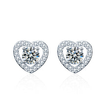 Load image into Gallery viewer, 925 Silver Diamond Moissanite Heart Earrings
