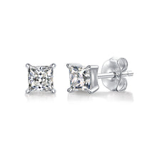 Load image into Gallery viewer, 925 Silver Moissanite Square Cut Diamond Earrings
