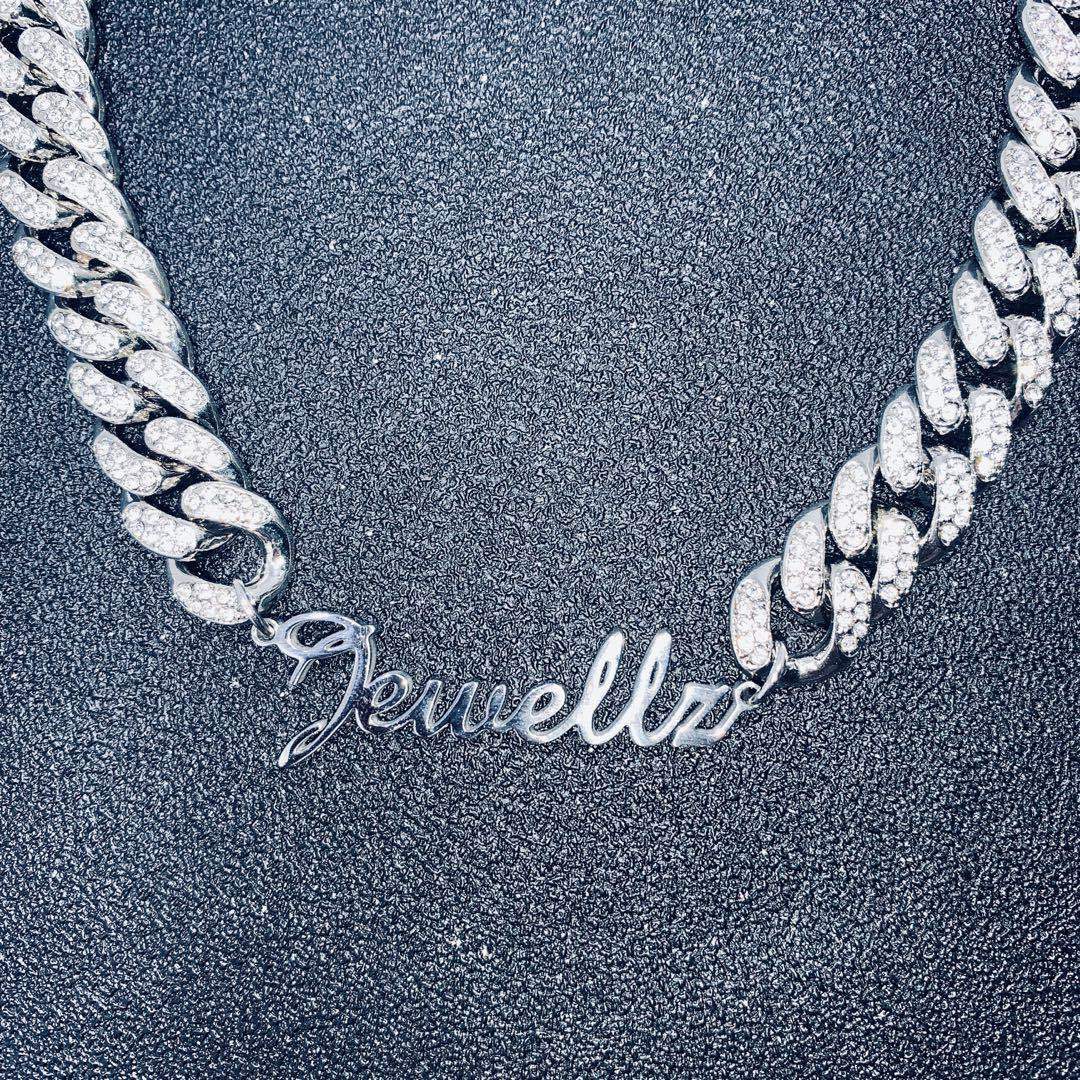 Custom Letter+12mm Cuban Chain