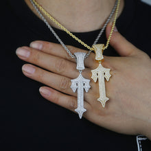 Load image into Gallery viewer, Big Iced Cross pendant
