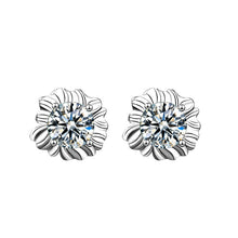 Load image into Gallery viewer, 925 Silver Diamond Moissanite Green Sunflower Earrings
