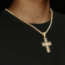 Load image into Gallery viewer, 2 Side Diamond Cross Pendant
