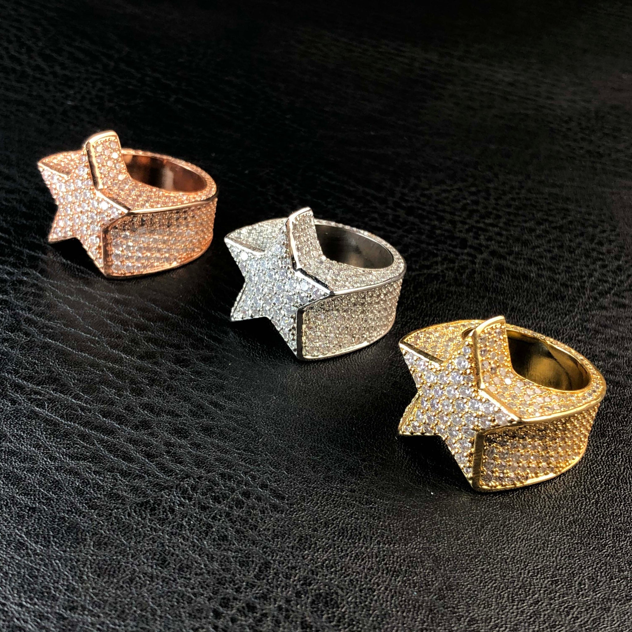 Amazon.com: Five-pointed Star Ring Micro Big Zircon Shiny Hip Hop Finger  Ring Male Female Hip Hop Fashionable Ring Jewelry EL2UW (6) : Clothing,  Shoes & Jewelry