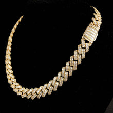 Load image into Gallery viewer, 12mm Baguette Prong Cuban chain
