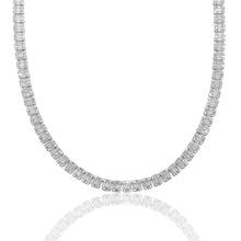 Load image into Gallery viewer, Square Baguette Tennis Chain 18k Gold and white gold
