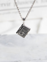 Load image into Gallery viewer, Vintage Silver Croos Bible Book Pendant Necklace Unique Jewelry For Men Women
