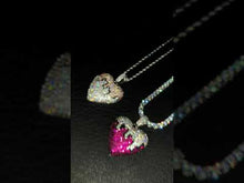 Load and play video in Gallery viewer, Dripping Heart Pendant w/ Purple Stones
